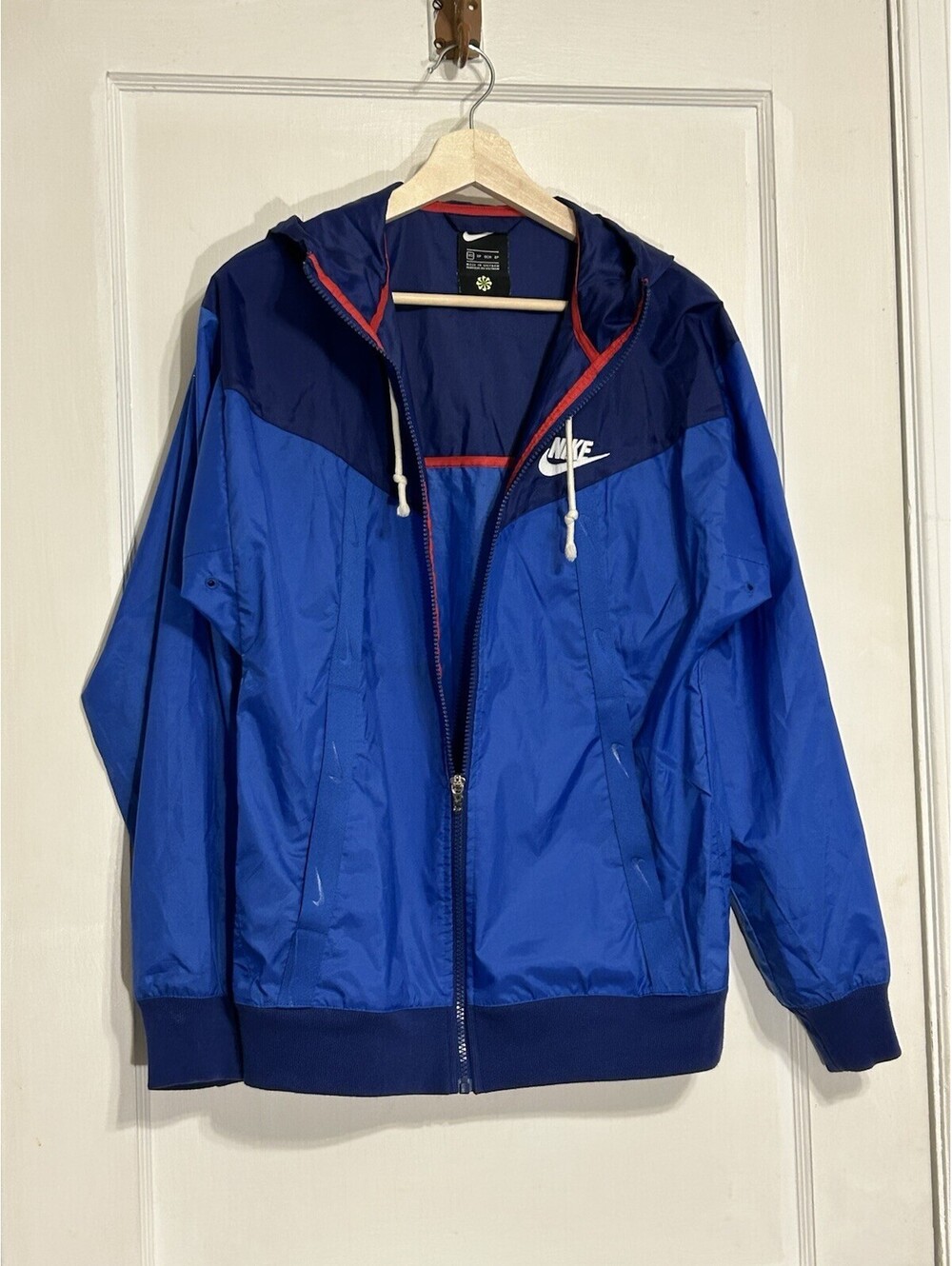 Nike Windrunner Hooded Jacket Blue Men’s Size XS Zip Up Windbreaker Move To Zero